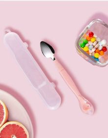 Baby Mud Scraping Spoon Puree Stainless Steel Silicone