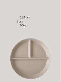 Matte Round Serving Divider Plate Ceramic