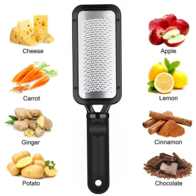 Home Stainless Steel Small Garlic Press Crusher Mincer Chopper Peeler Squeeze Cutter (Color: BLACK)